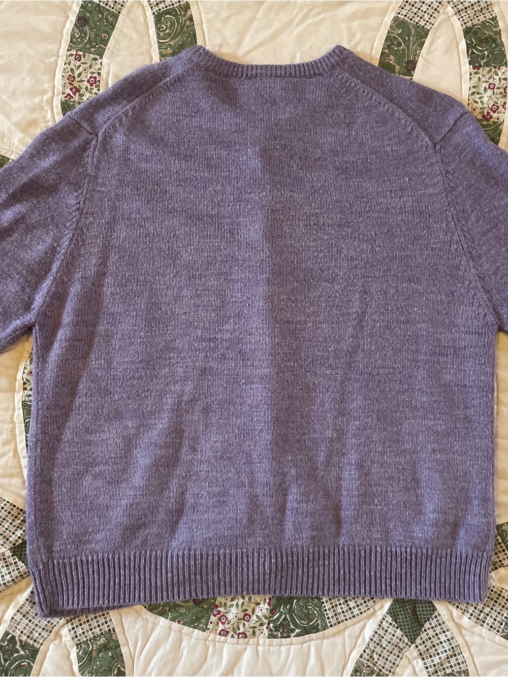 Vintage Faded Glory Lavender Purple Crewneck Cardigan Sweater Large Cottagecore - Picture 2 of 5